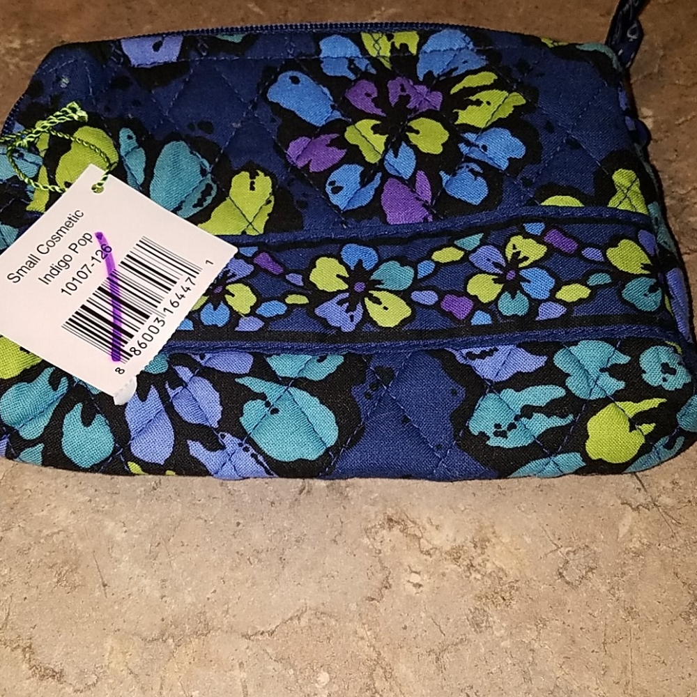 Vera Bradley Indigo Pop small cosmetic bag NWT